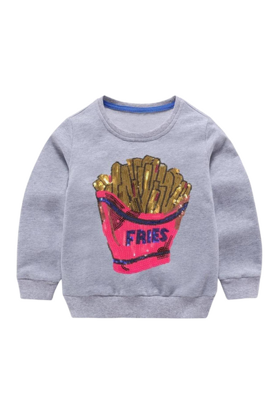 Lola And The Boys - French Fries Gray Sweatshirt