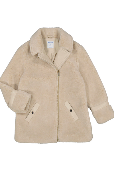 Almond Fuzzy Wool Coat