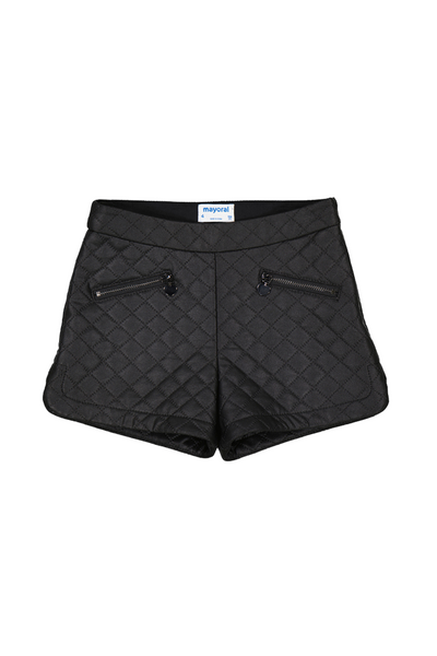 Black Quilted Shorts