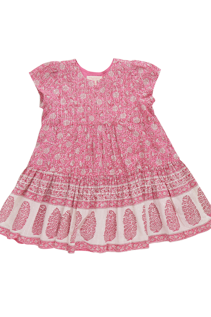 Pink Chicken - Dark Pink Garden Floral Adele Dress