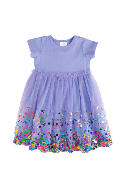 Sweet Wink - Lavender Confetti Short Sleeve Tutu Dress