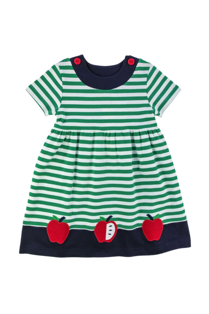 Florence Eiseman - Apples Stripe Knit Waist Dress