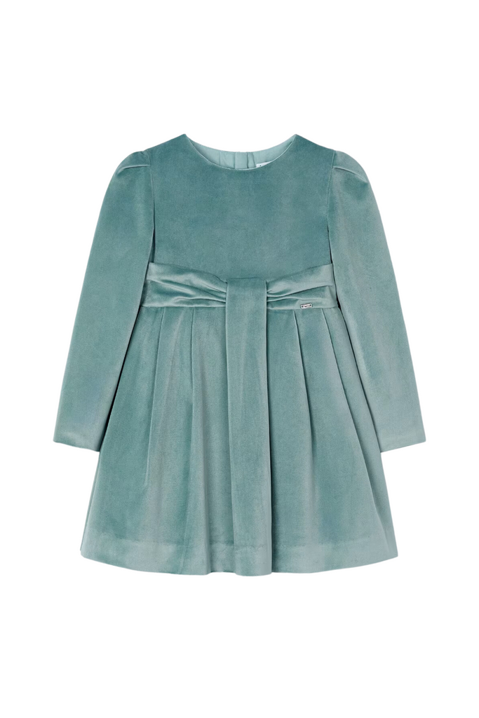 Jade Pleated Velvet Dress