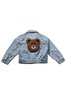 Petite Hailey - Bear Patched Denim Jacket