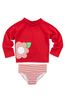 Red Flower Rash Guard Tankini