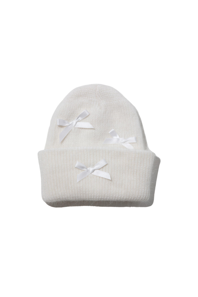 Petite Hailey - White Ribbon Beanie