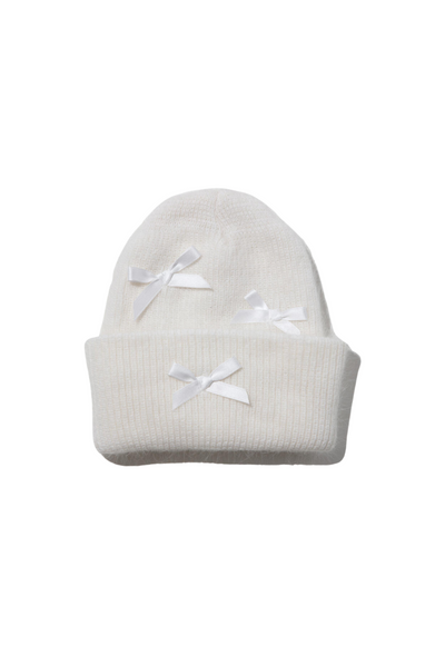 Petite Hailey - White Ribbon Beanie