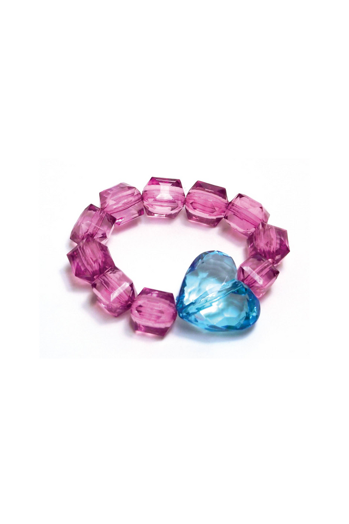 Heart Rock Candy Bracelet - Purple/Blue