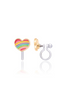 Clip On Cutie Earrings - Rainbow Heart