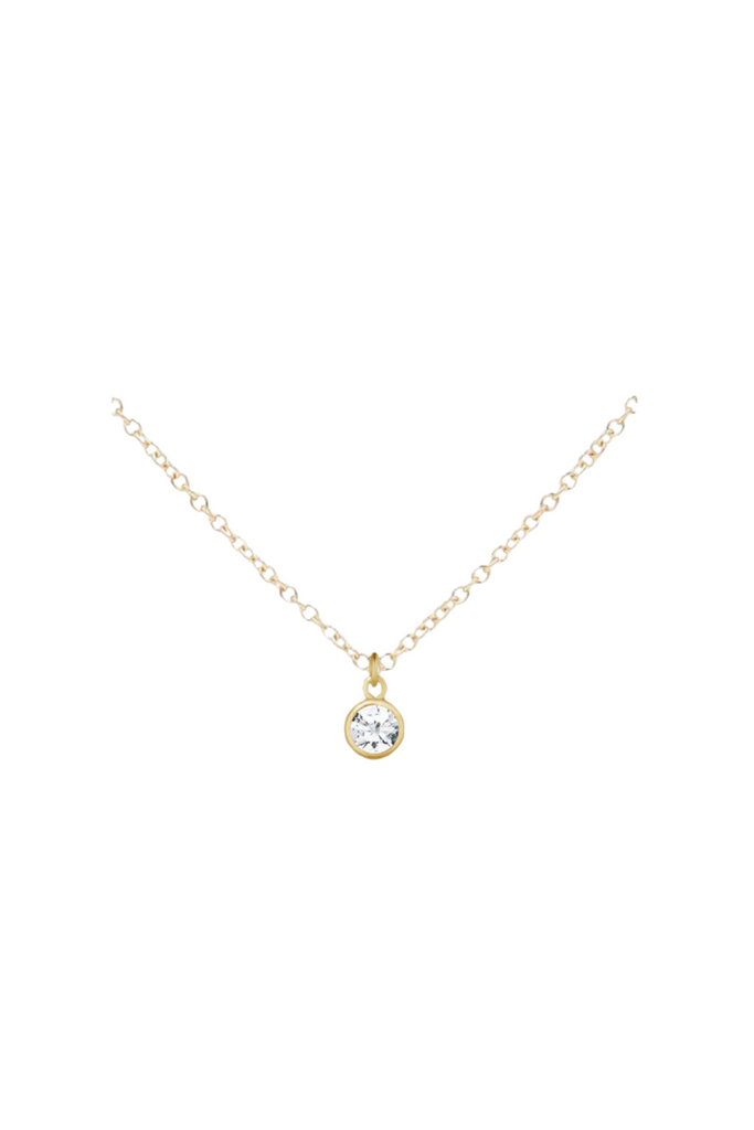 Gold Birthstone Necklace - April