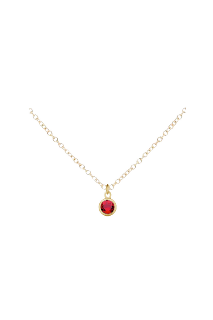 Gold Birthstone Necklace - July