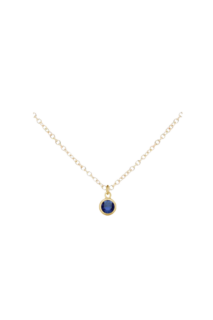 Gold Birthstone Necklace - September