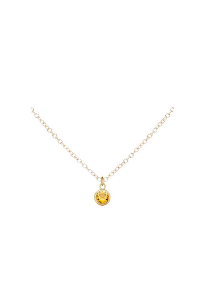 Gold Birthstone Necklace - November