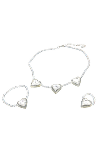 3 Piece Heart Set - Clear