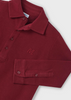 Pique Long Sleeve Polo - Wine