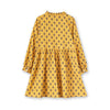 Yellow Ruffle Collar Long Sleeve Dress