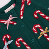 Pink Chicken - Green Candy Cane Bows Constance Sweater