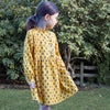 Yellow Ruffle Collar Long Sleeve Dress