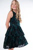 Jamie Green Velvet Flocked Dress