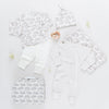 Pink Chicken - Gray Elephant Layette Set in a Nesting Box