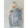 Huggalugs - Light Blue "Hi" Hand Knit Blanket