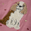 Robo - Dusty Rose Dog Applique Sweatshirt