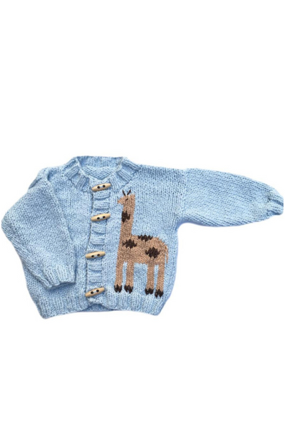 Giraffe Cardigan-Blue