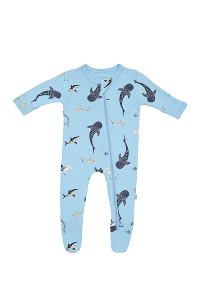 Kyte Baby - Stream Shark Zippered Footie