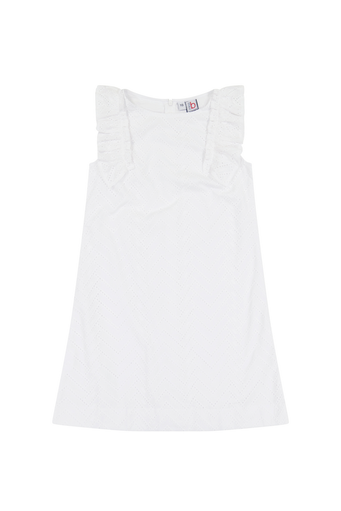 Grace Ruffle Shift Dress - White Eyelet (7-16)