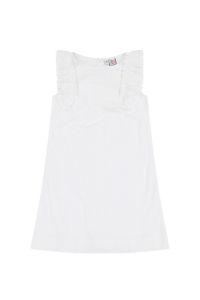 Grace Ruffle Shift Dress - White Eyelet (7-16)