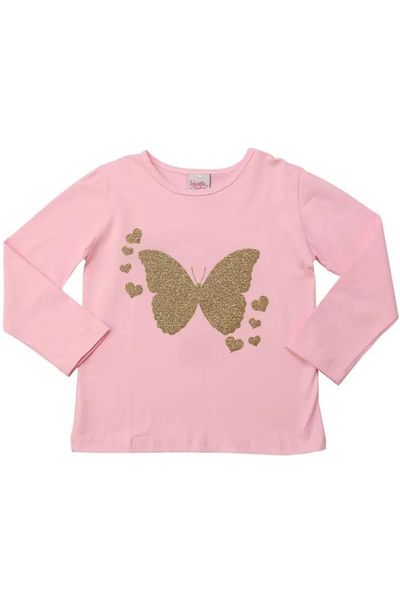 Gold Butterfly Long Sleeve T-Shirt