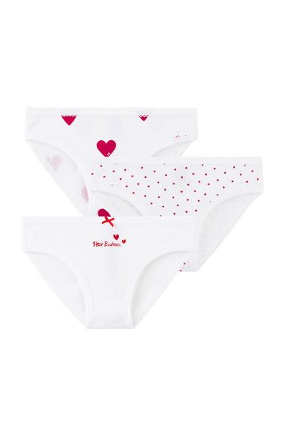 Esme - 3 Piece Heart Print Underwear