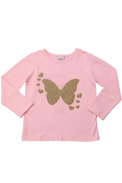 Gold Butterfly Long Sleeve T-Shirt