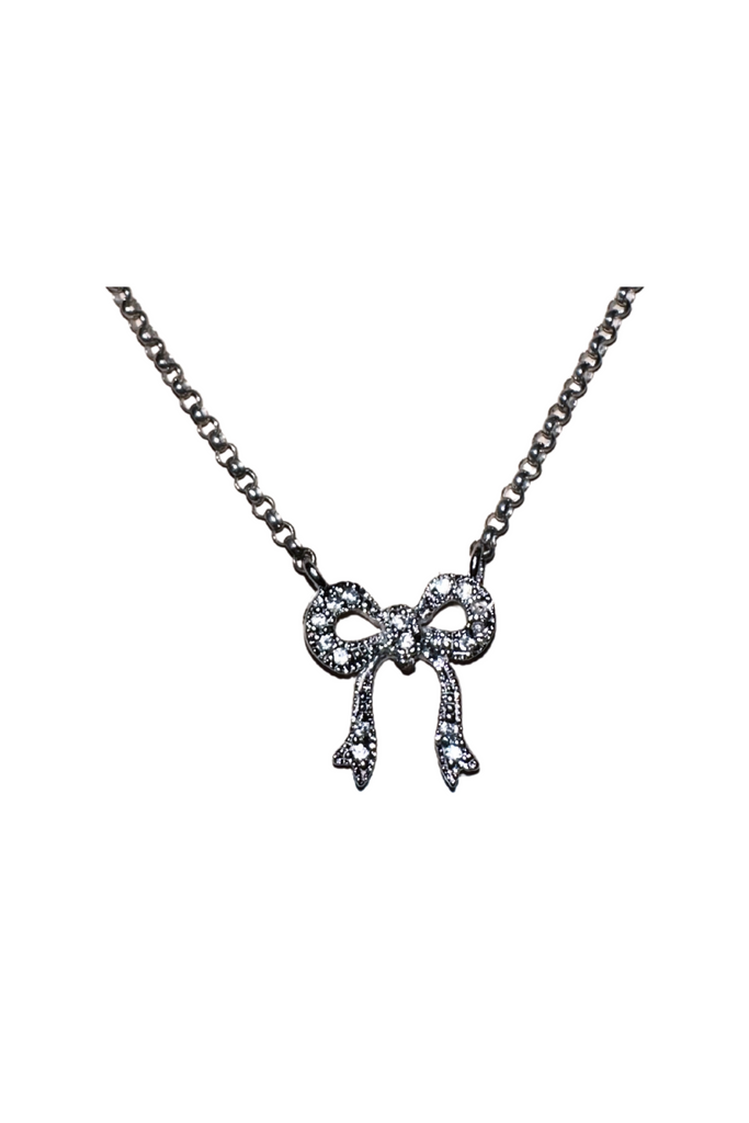 Silver Bow Necklace