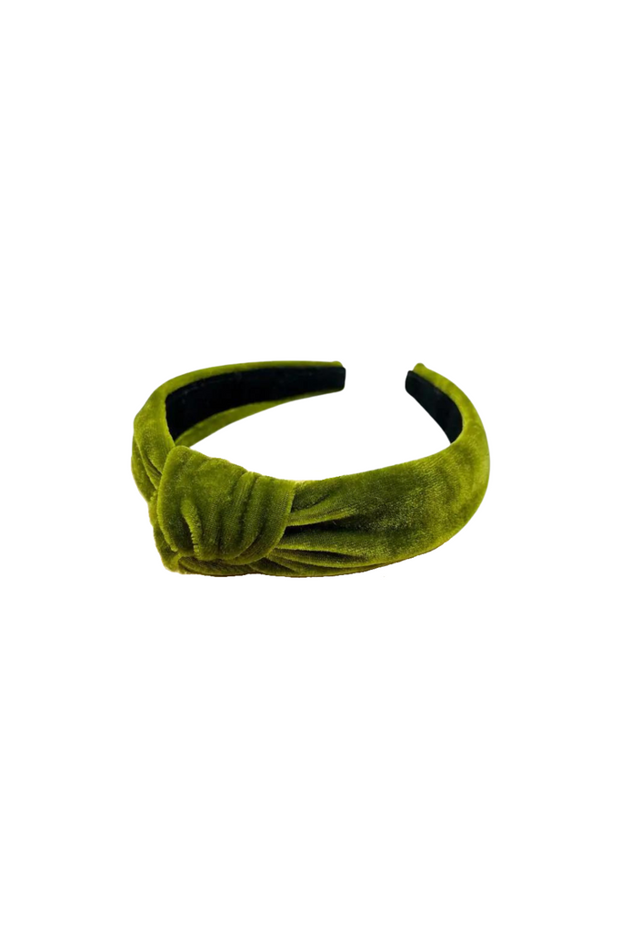 Moss Velvet Knotted Headband