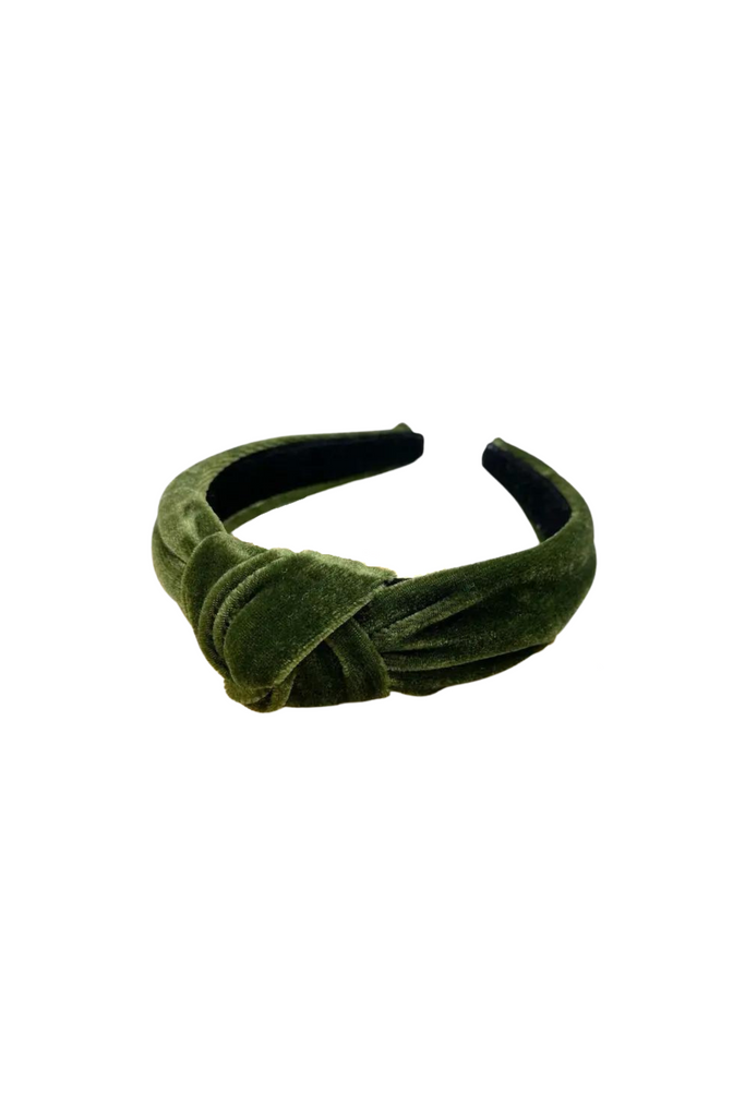 Pine Velvet Knotted Headband