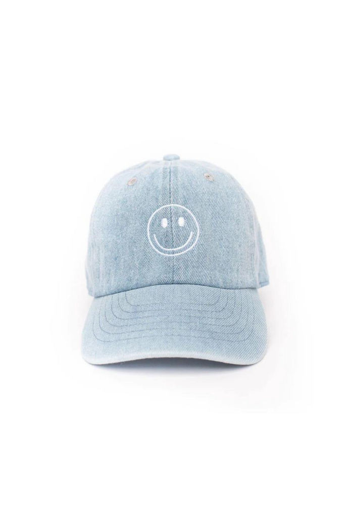 Smiley Face Trucker Hat - Denim